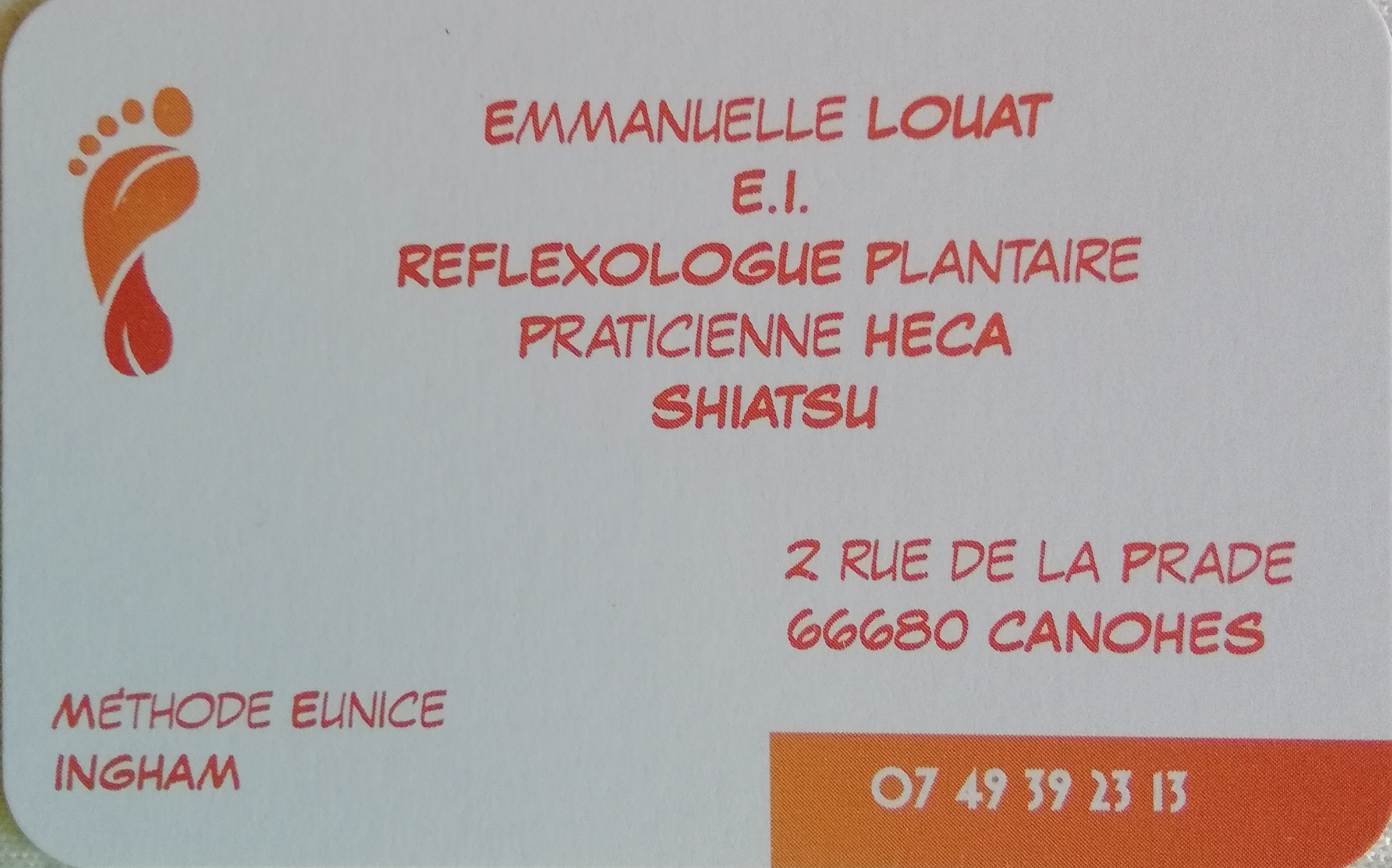 Emmanuelle Louat Réflexologie, Praticienne HECA,  Shiatsu