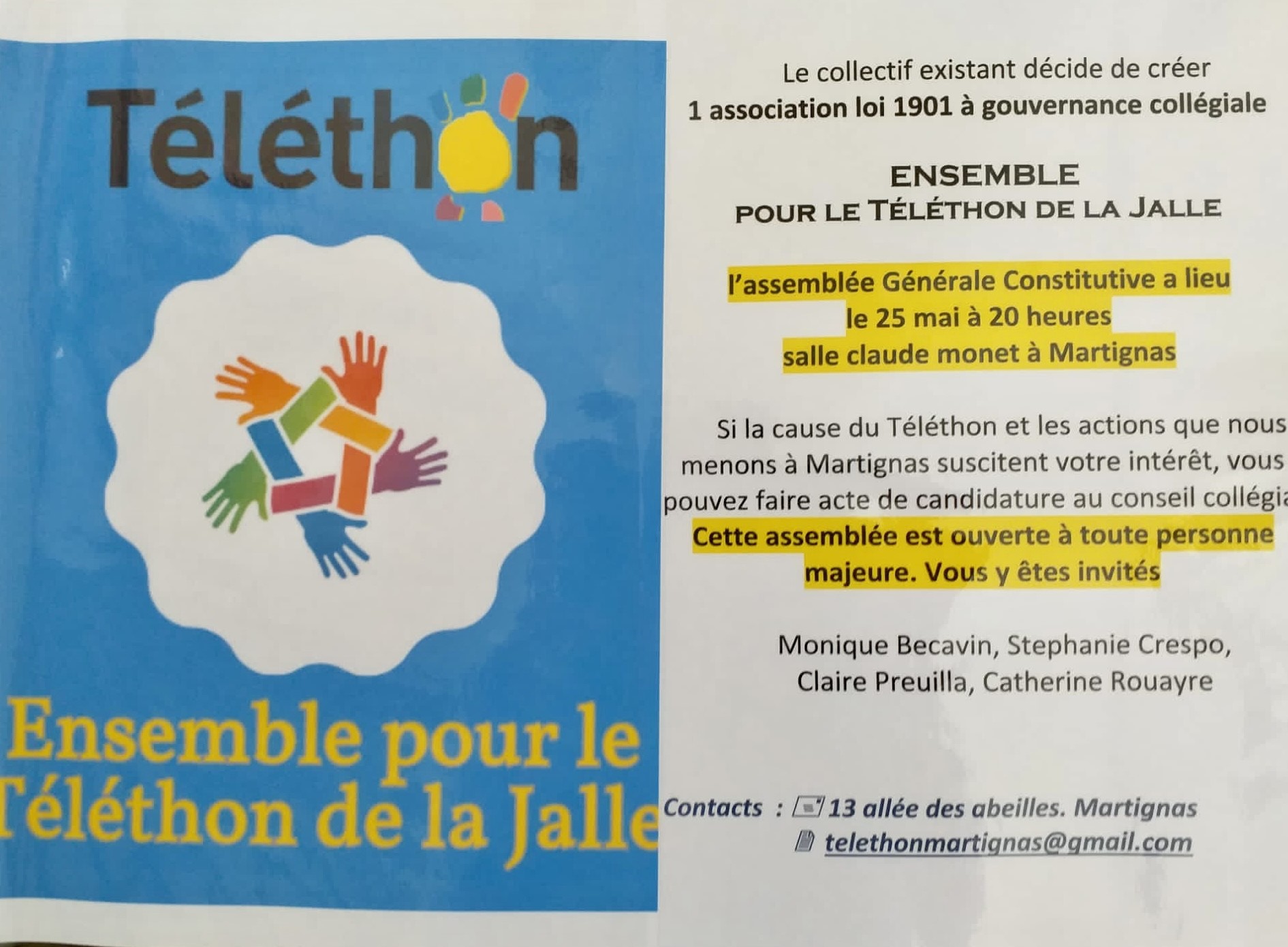 Assemblée Générale constitutive de l'association 