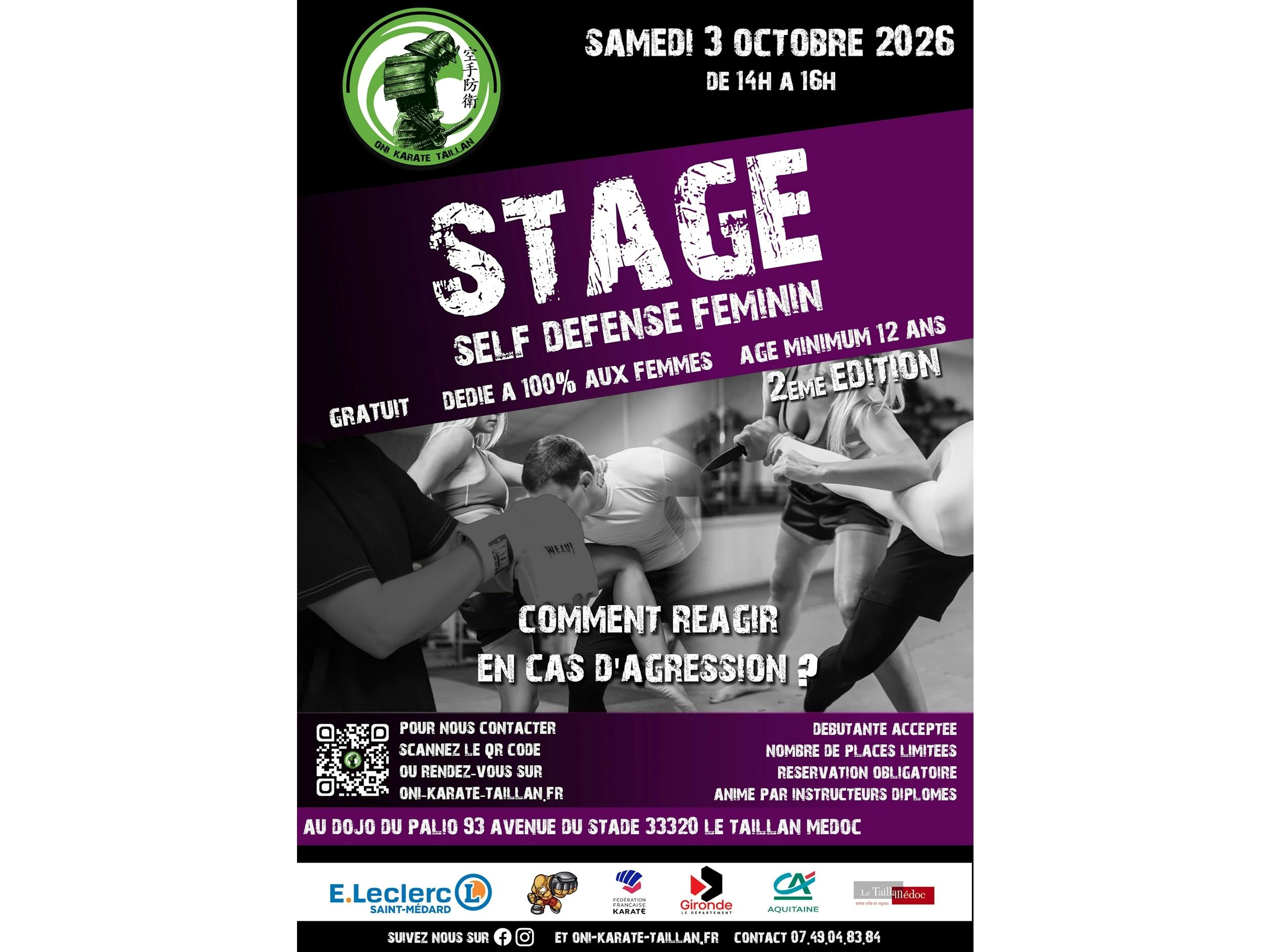 Stage gratuit 100% femme octobre rose