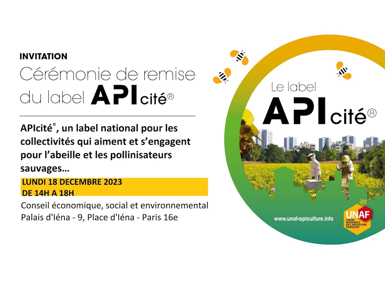 LABEL APICITÉ 2023 - 3 ABEILLES