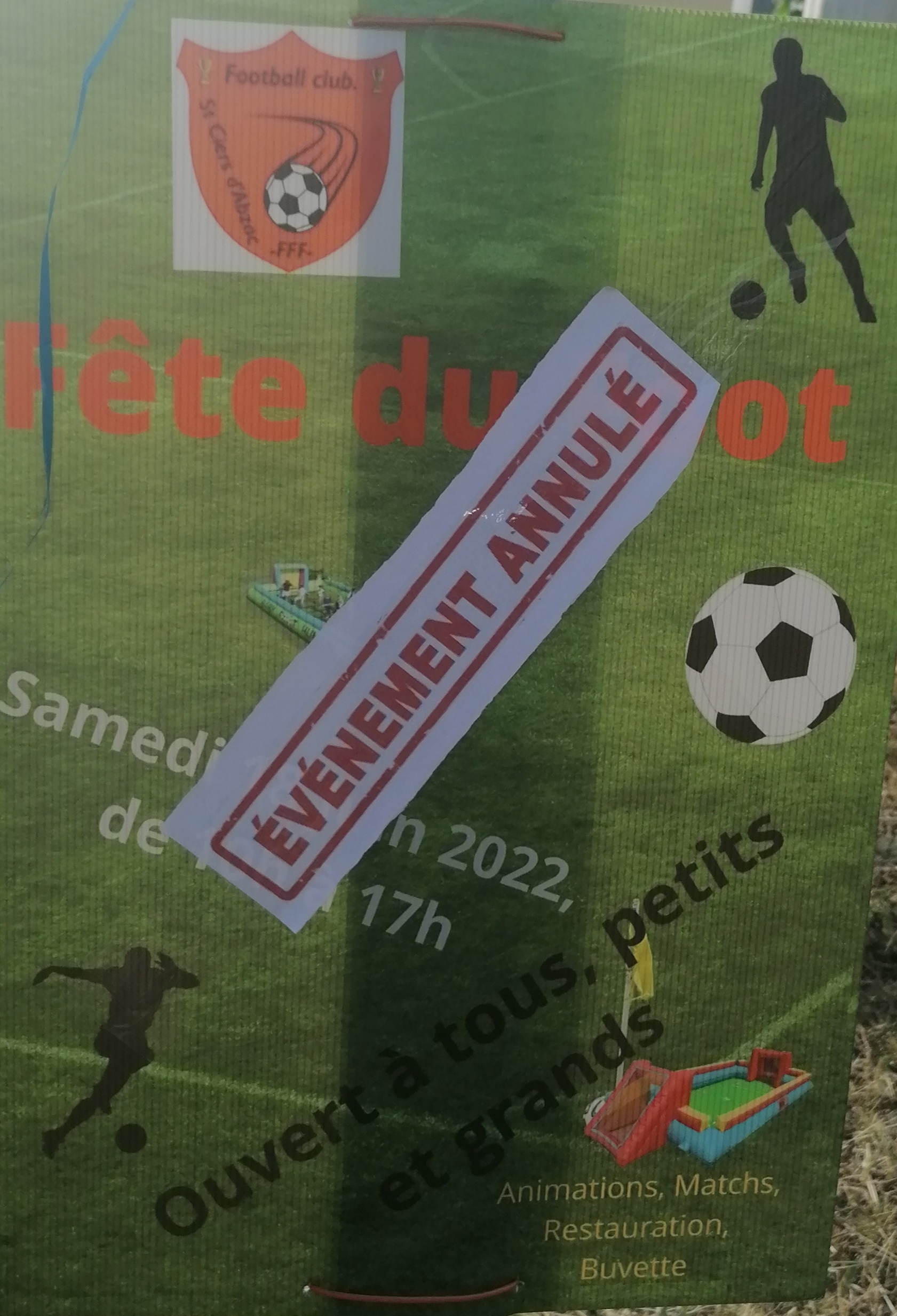 Annulation Fête du Foot 