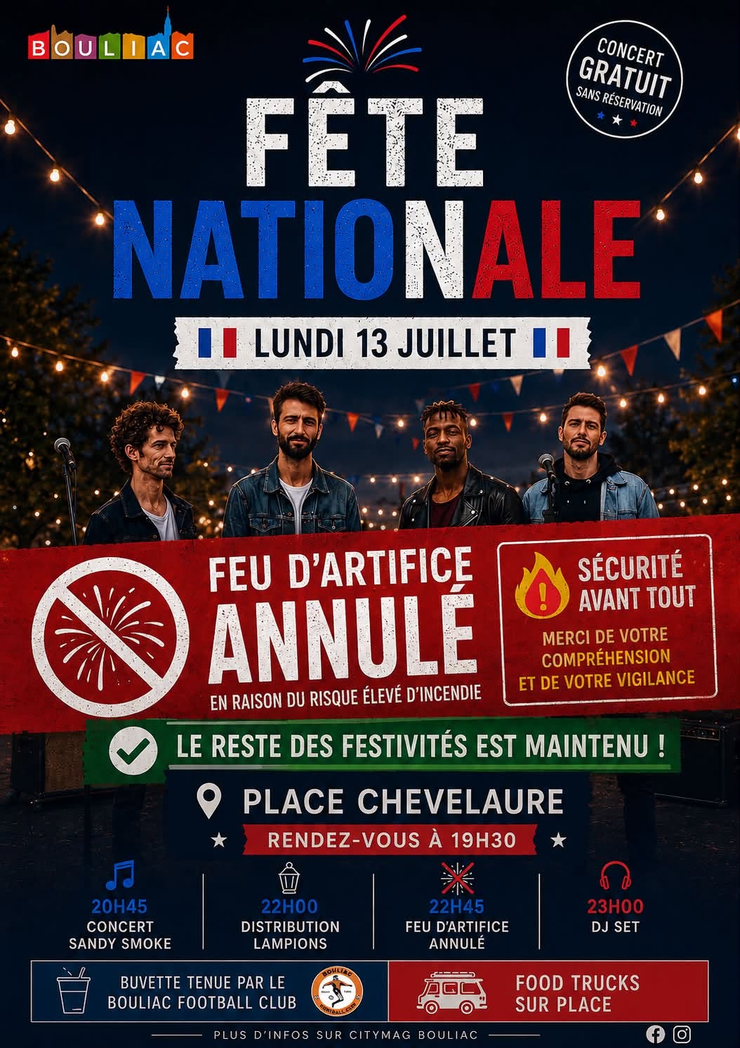 Fête nationale du 13 juillet - information importante