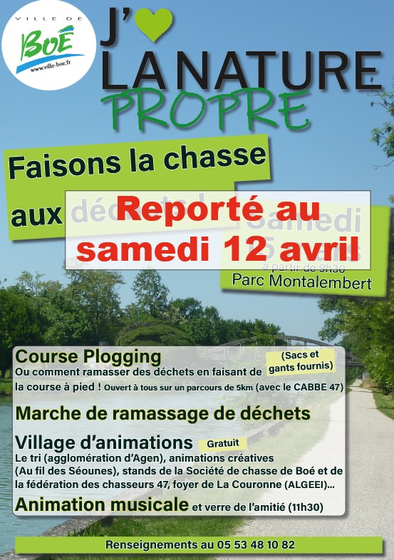 Report de la Journée J'aime la Nature Propre