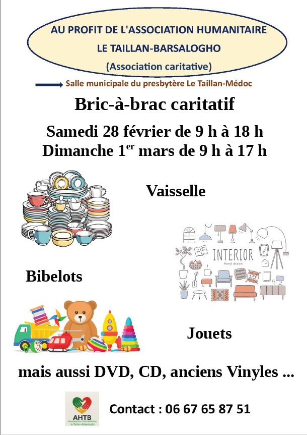 Bric-à-brac caritatif - Association humanitaire Le Taillan-Barsalogho