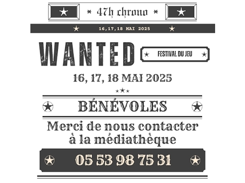 Appel à bénévoles "47h chrono de jeu de Boé"