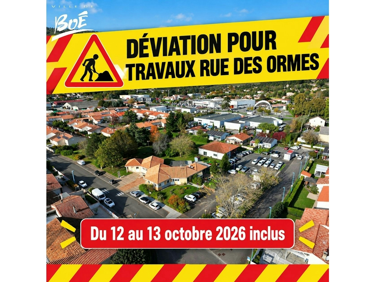 TRAVAUX - FERMETURE RUE DES ORMES