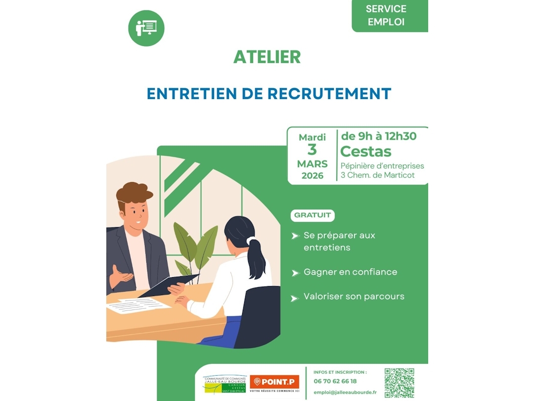 Atelier entretien de recrutement - CDC Jalle-Eau-Bourde