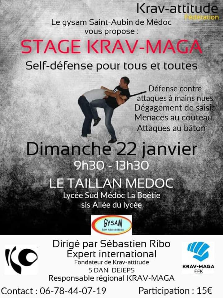 Stage krav-maga 22 janvier 2023 ouvert à tous