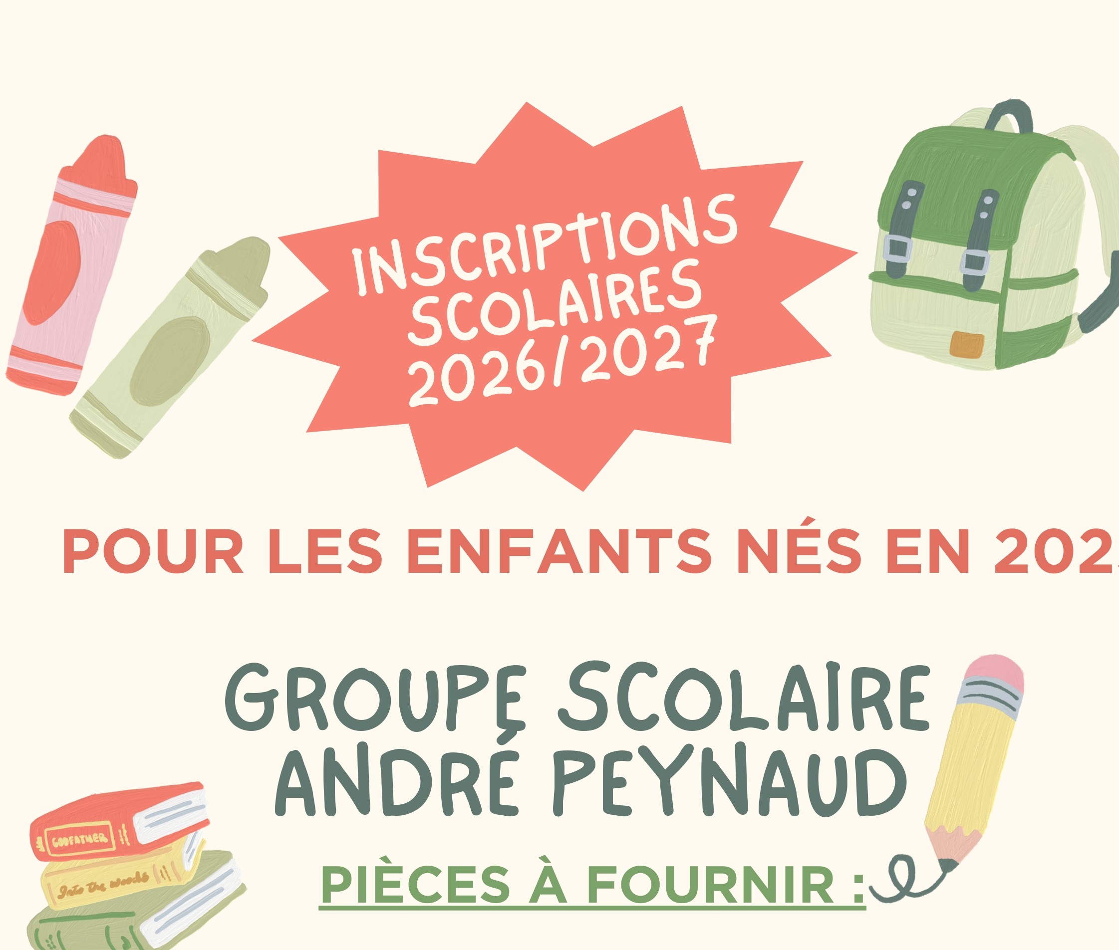 Inscriptions scolaires 2026/2027 - Enfants nés en 2023