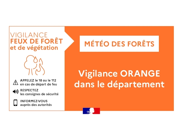 VIGILANCE ORANGE FEUX DE FORÊT à compter du 08 août 2025