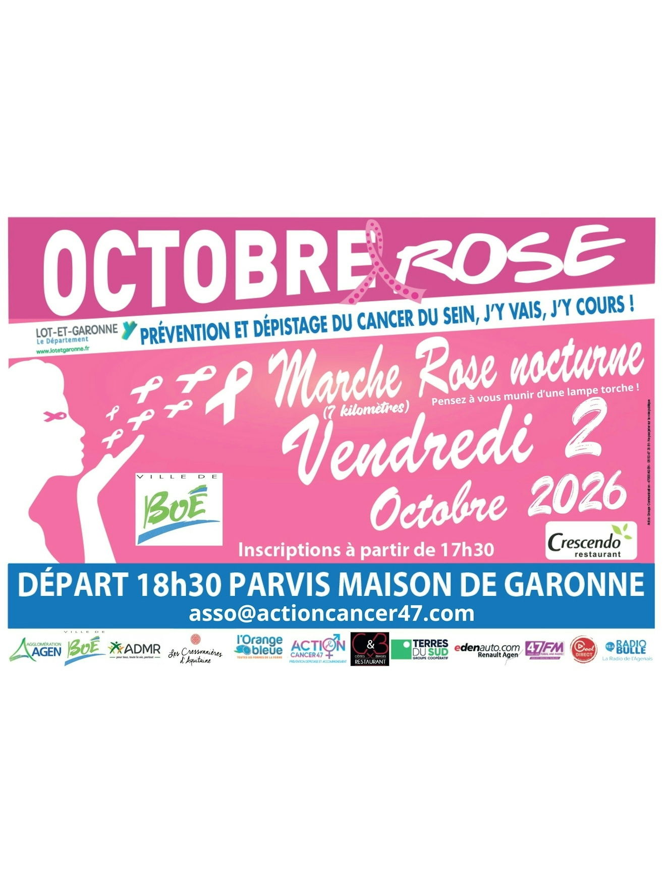 Une Marche Rose nocturne contre le cancer