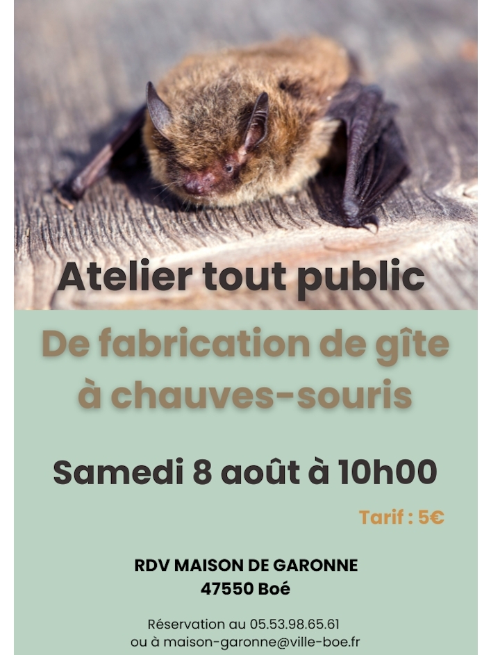Atelier fabrication de gîte à chauve-souris