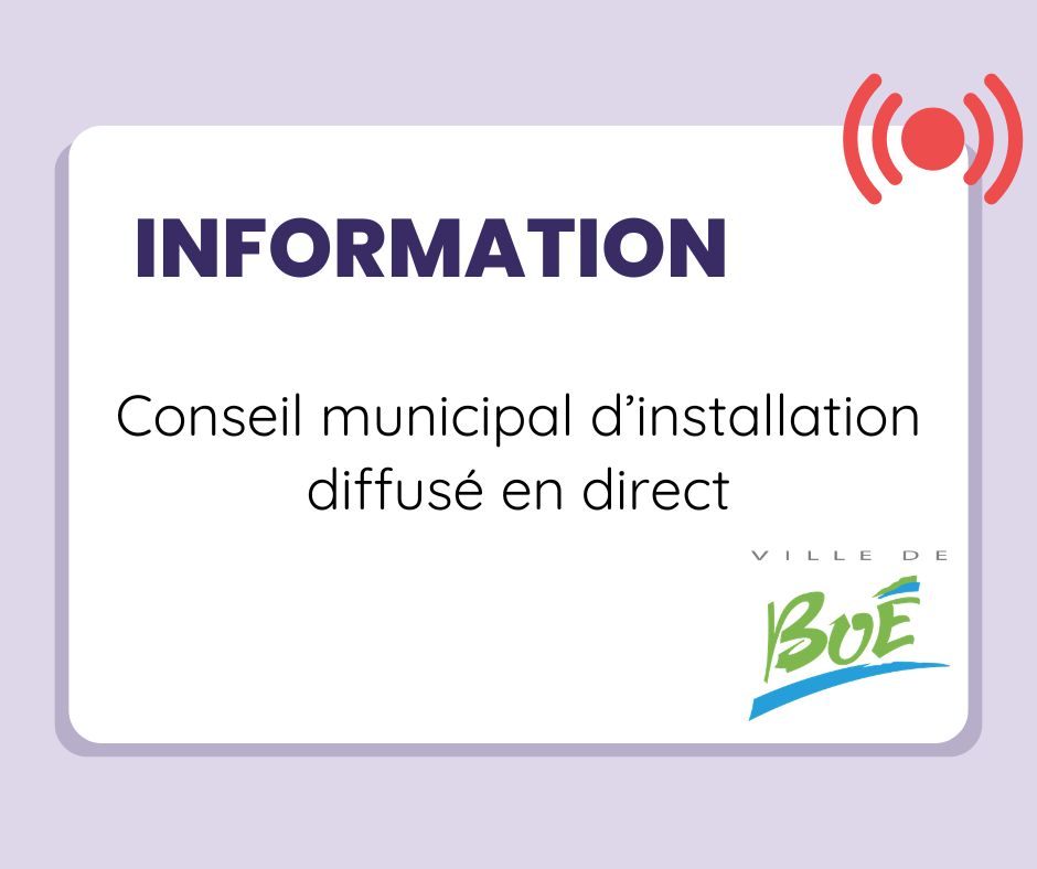Conseil municipal d'installation diffusé en direct