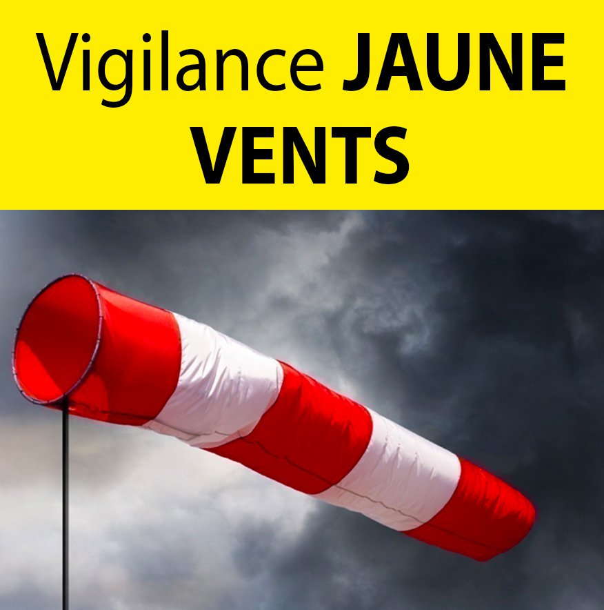 Vigilance jaune vent violent 