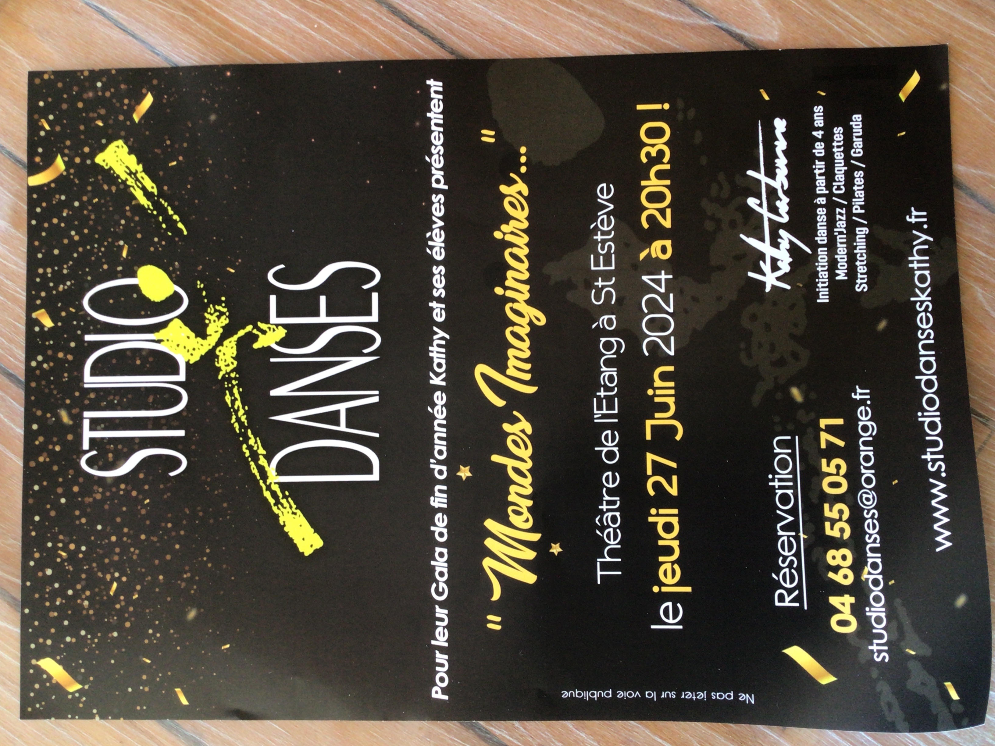 Gala de danse 27 juin au théâtre de L’etang. St esteve 20h30