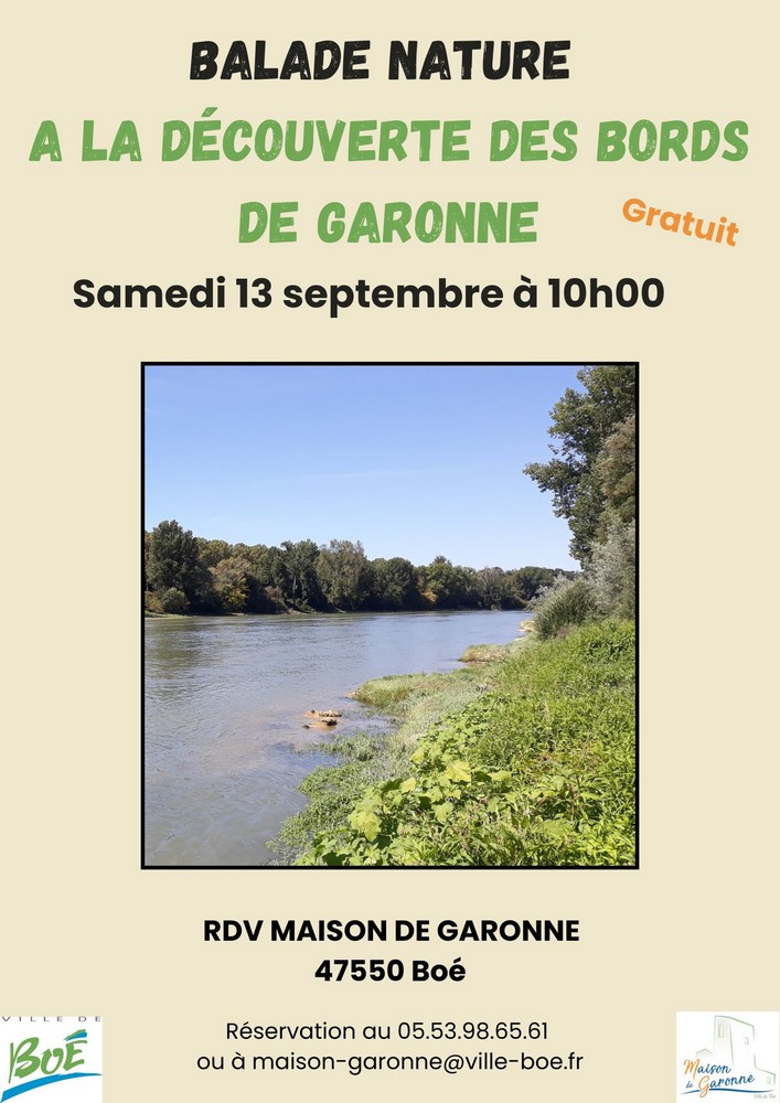 Balade nature sur les bords de Garonne