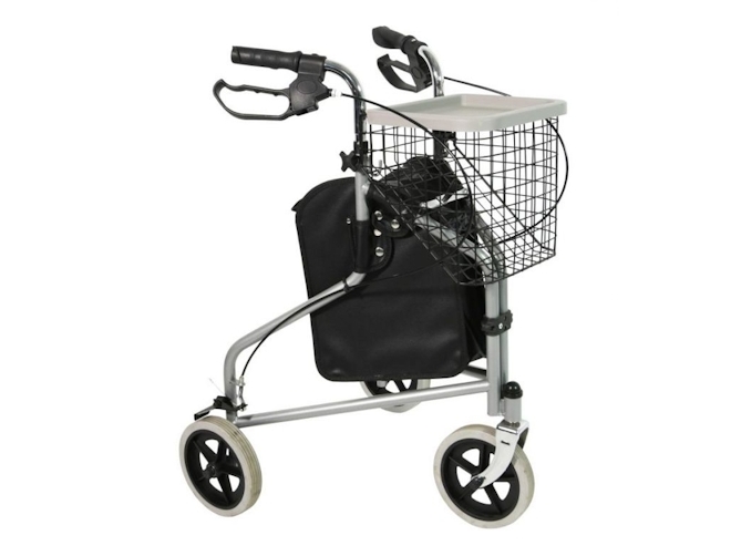 Occasion rollator Madrid pliant 3 roues avec panier et plateau