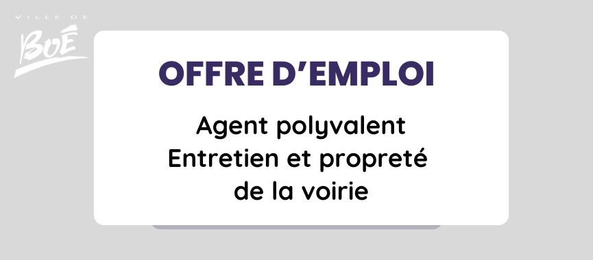 Recrutement – Agent polyvalent entretien et propreté de la voirie