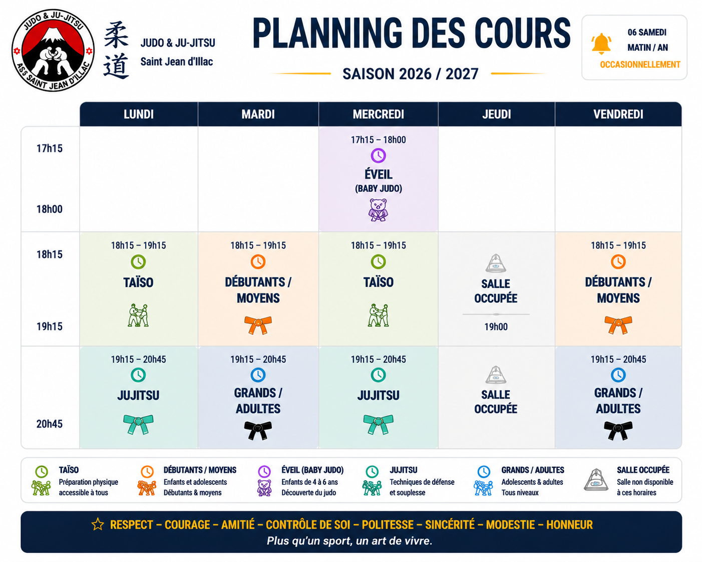 Reprise des entraînements la semaine du 31 août