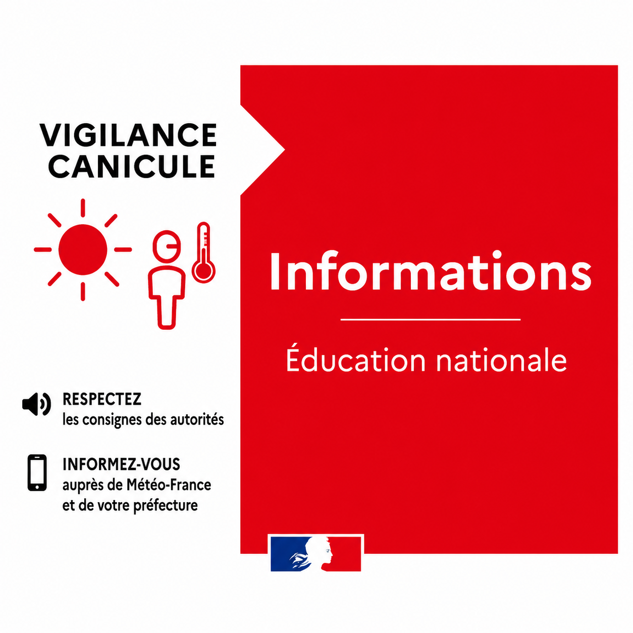 Vigilance rouge canicule – organisation dans les écoles