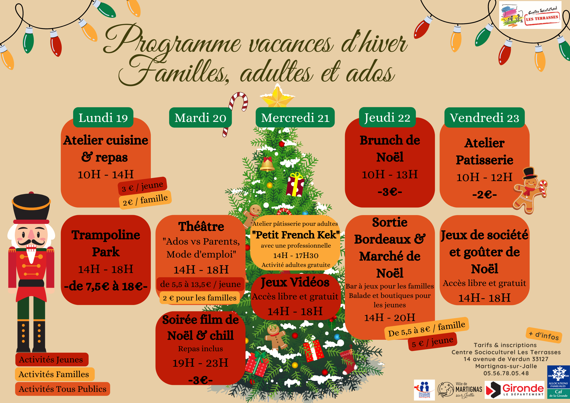 Vacances de décembre 2022 - Tout public (jeunes et familles)