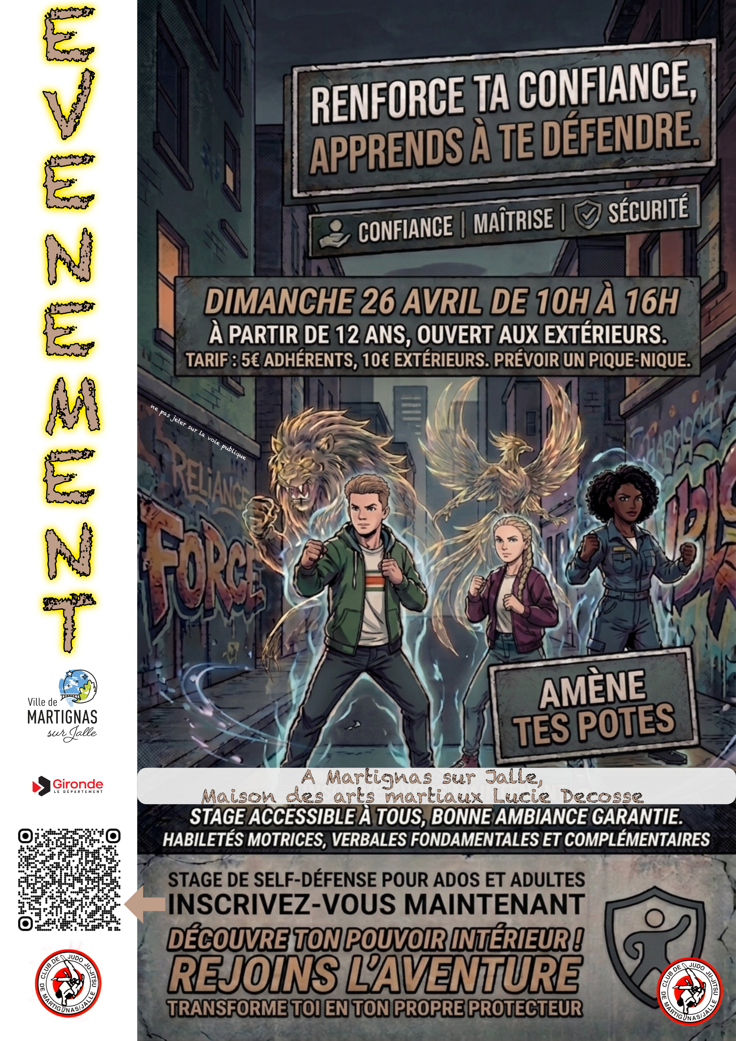 Stage de self defense pour tous à partir de 12 ans