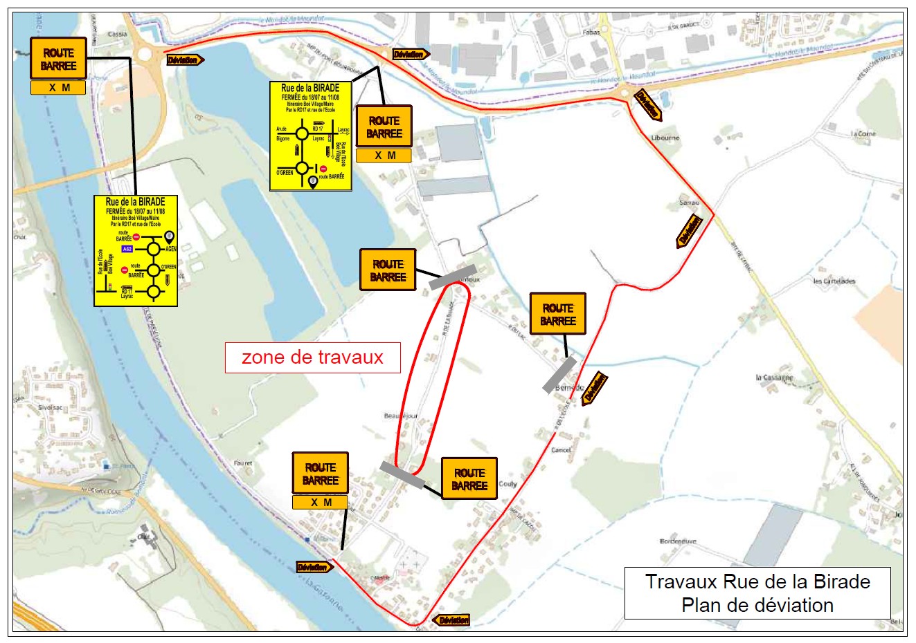 Travaux de voirie rue de la Birade 