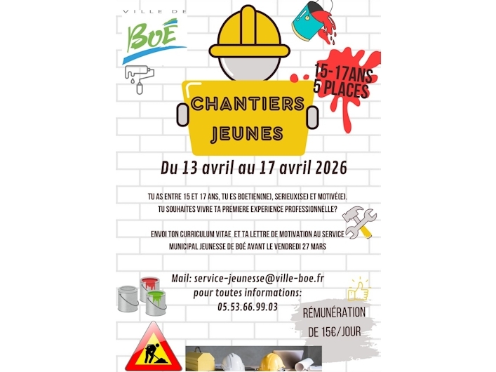 Chantiers jeunes - Avril 2026