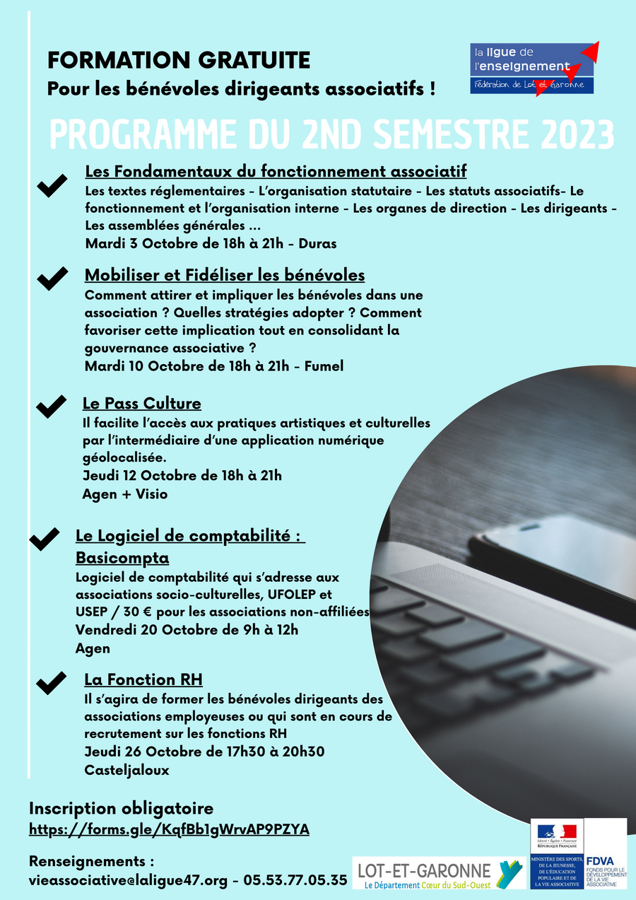 PROGRAMME DES FORMATIONS POUR LES BÉNÉVOLES DIRIGEANTS ASSOCIATIFS