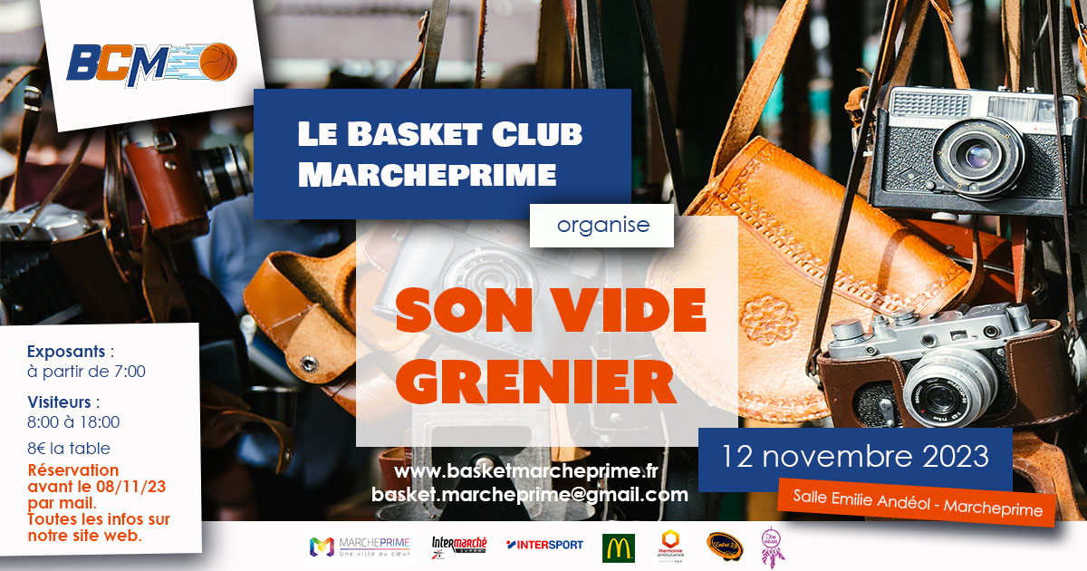 12 novembre 2023 : vide grenier du Basket Club Marcheprime