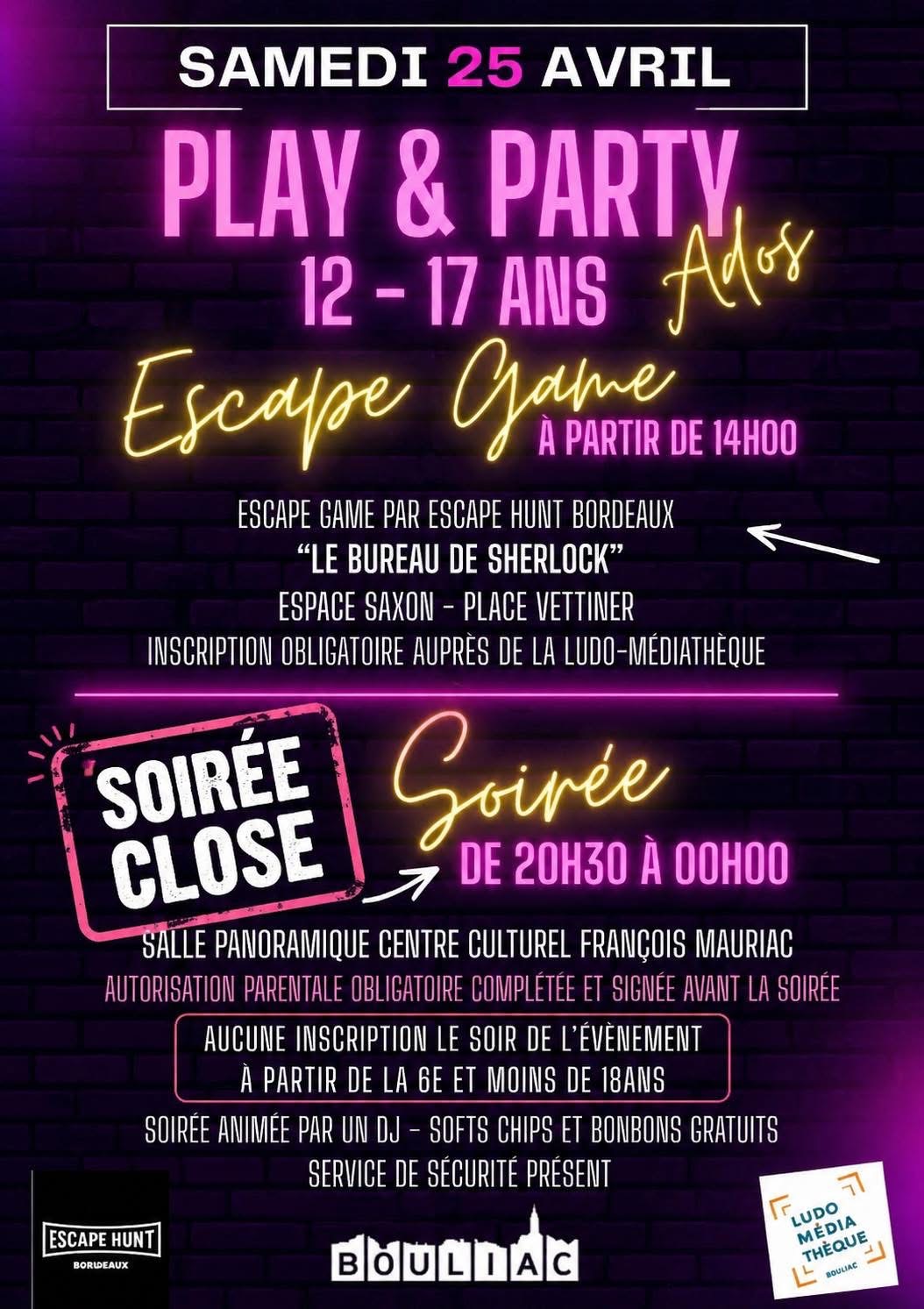 Play & Party ados 12-17 ans