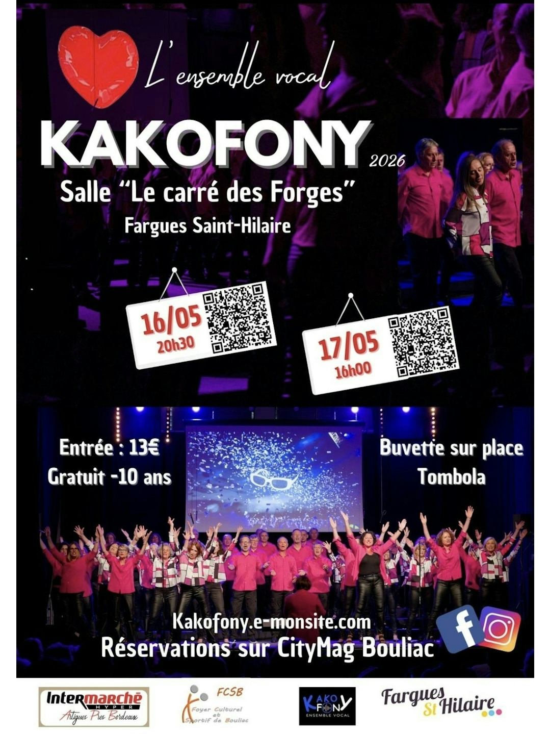 Concert annuel Ensemble vocal Kakofony Fargues 16 mai 2026