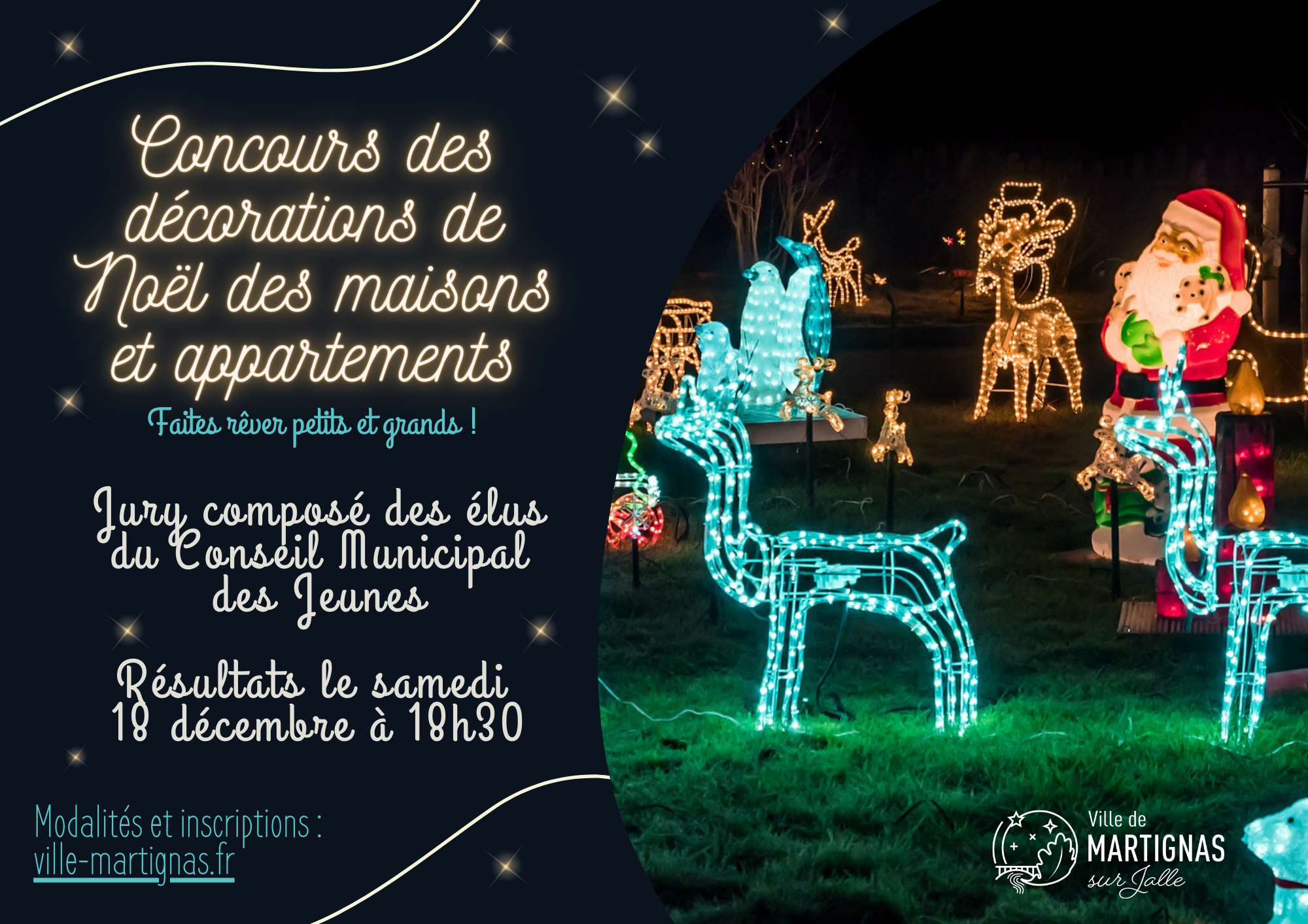Inscriptions concours des décorations de Noël des maisons et appartements