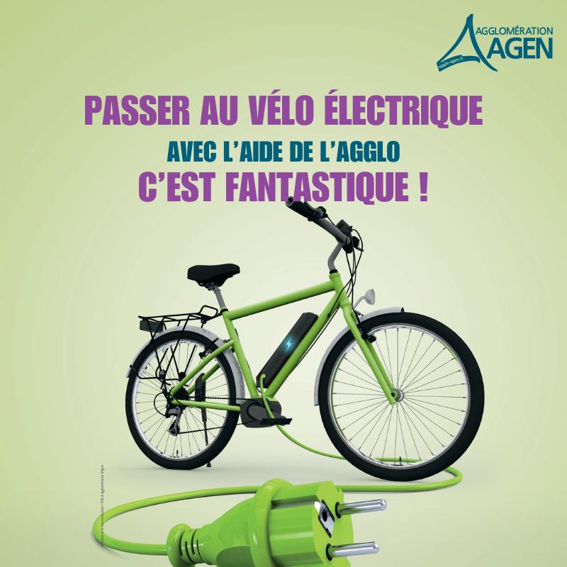 Aide à l'achat d'un vélo à assistance électrique (VAE) ou kit de transformation - Agglomération d'Agen 