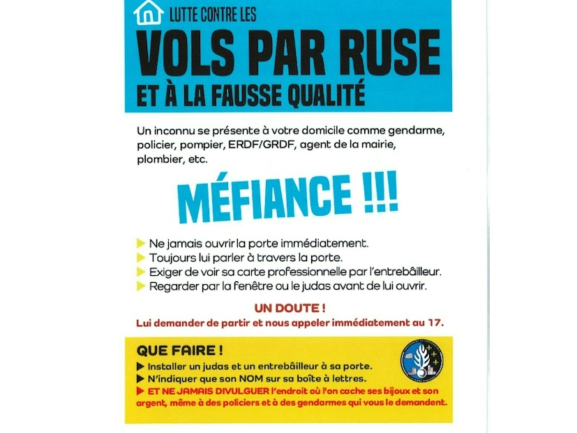 Vigilance au vol par ruse