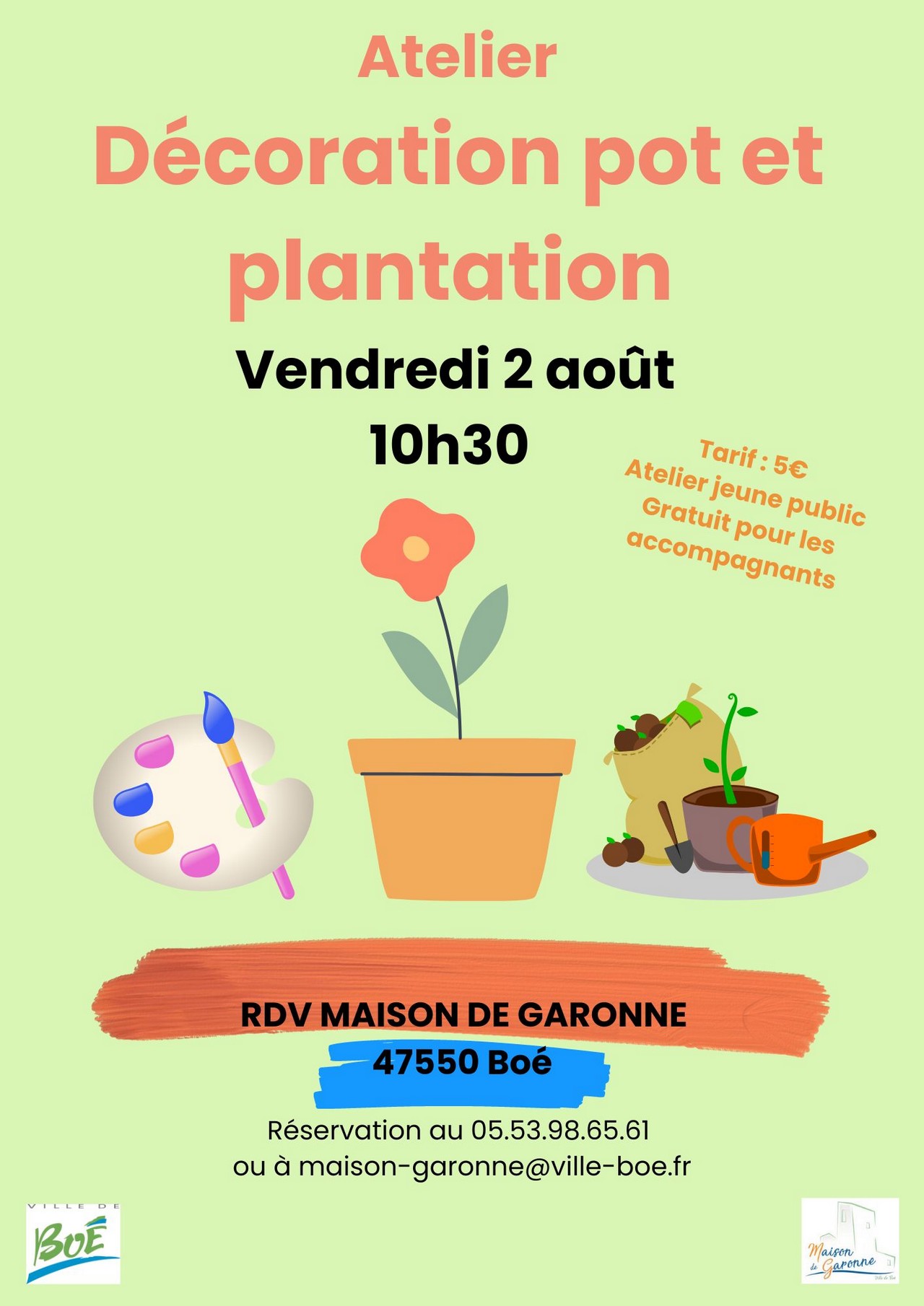 Atelier décoration pot et plantation