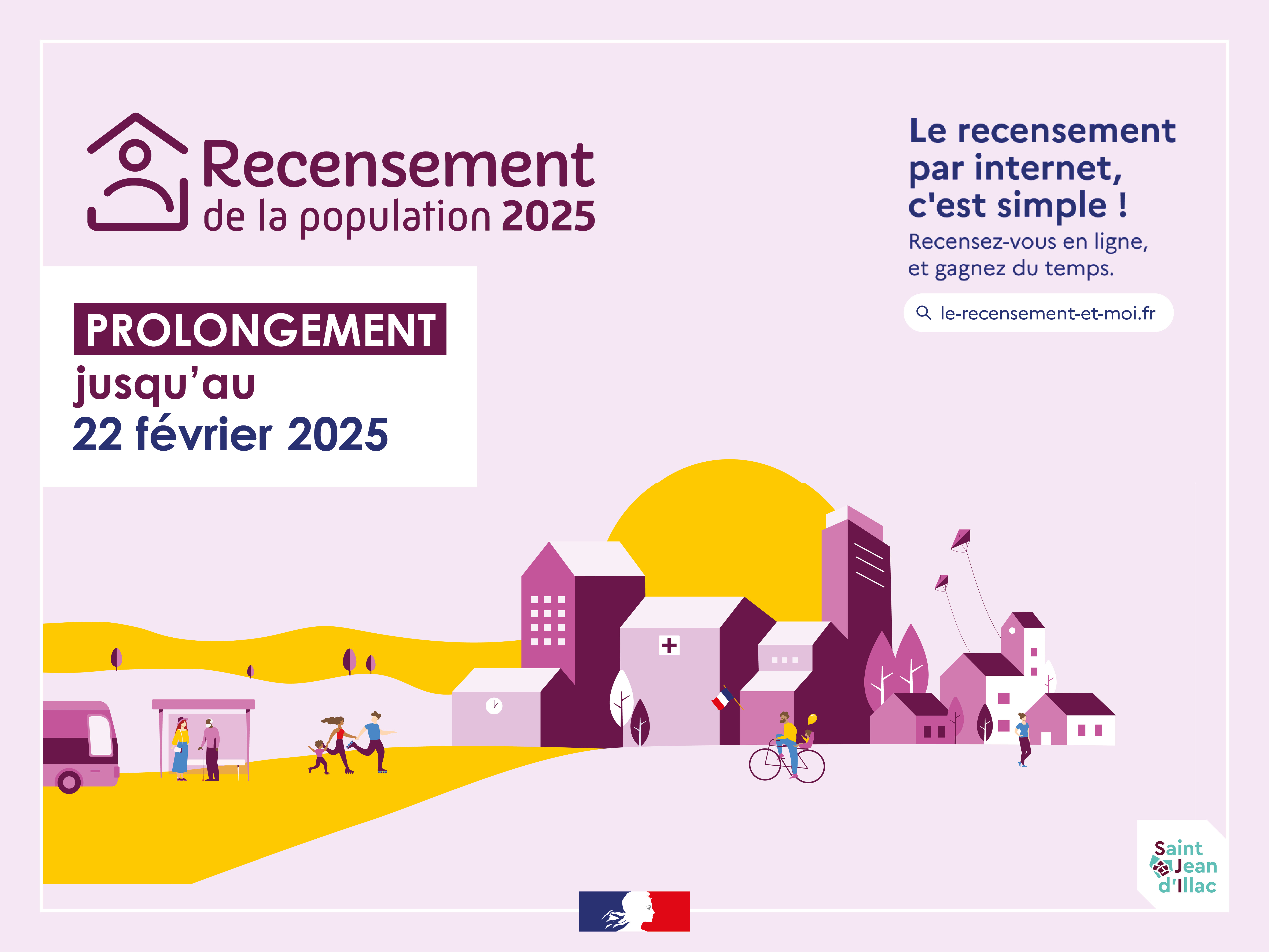 Recensement 2025 - Prolongement jusqu'au 22 février