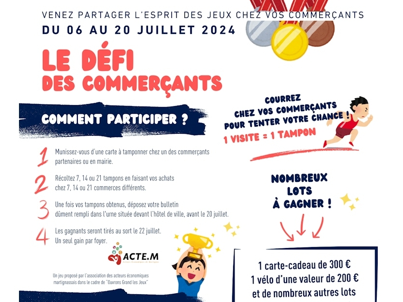 Grand jeu concours  ACTE.M "Le Défi des commerçants" 