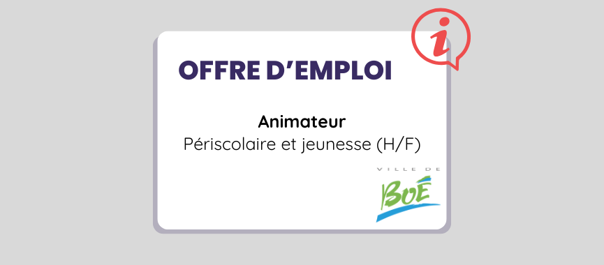 Offre d'emploi - Animateur périscolaire et jeunesse (H/F)