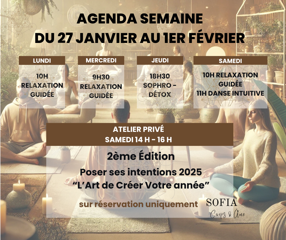 AGENDA SEMAINE DU 27 JANVIER AU 1ER FÉVRIER
