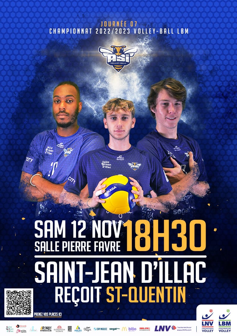🚨Championnat Ligue B VOLLEY BALL : ASIVB🐝 - SAINT QUENTIN‼️ Samedi 12 novembre 18h30