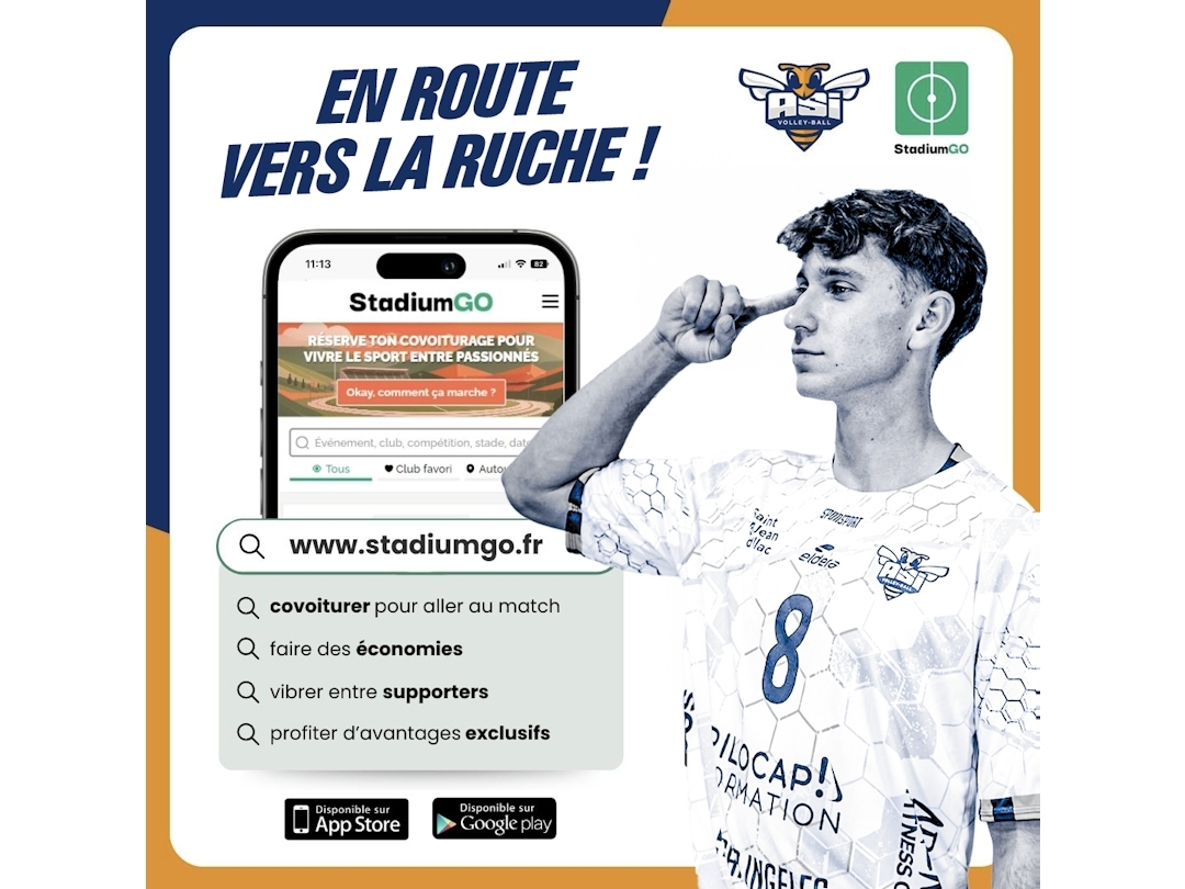 ASI Volley x StadiumGo : Partagez votre trajet vers la Ruche ! 