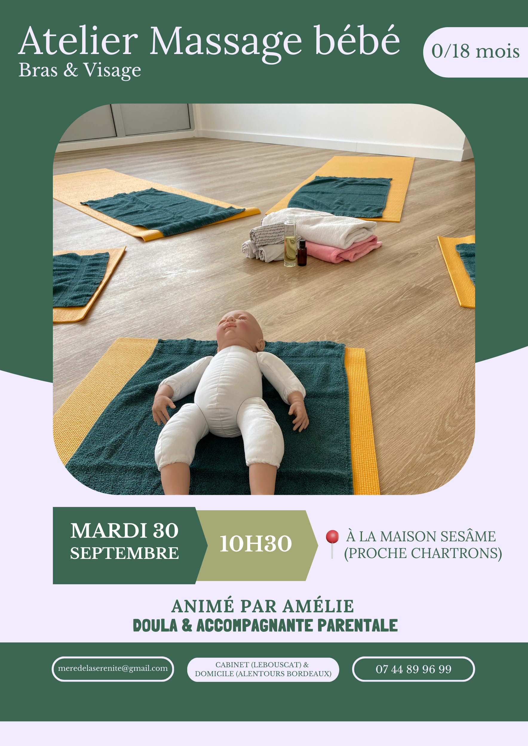Atelier Massage bébé (Bras & Visage)