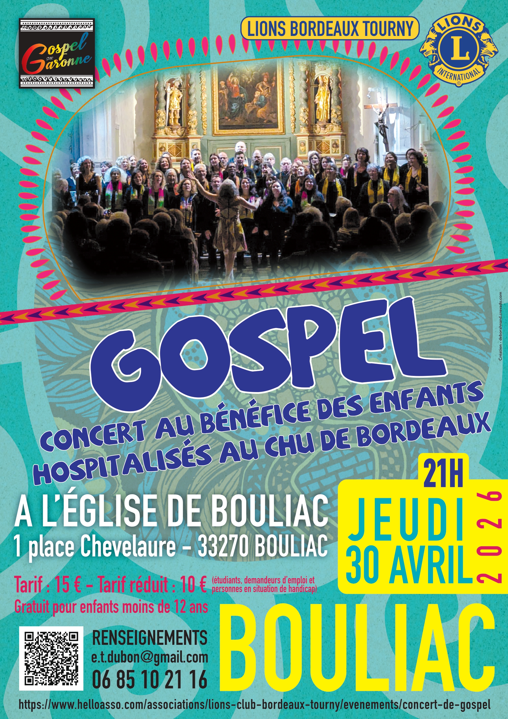 Concert Gospel au bénéfice des enfants hospitalisés au CHU de Bordeaux