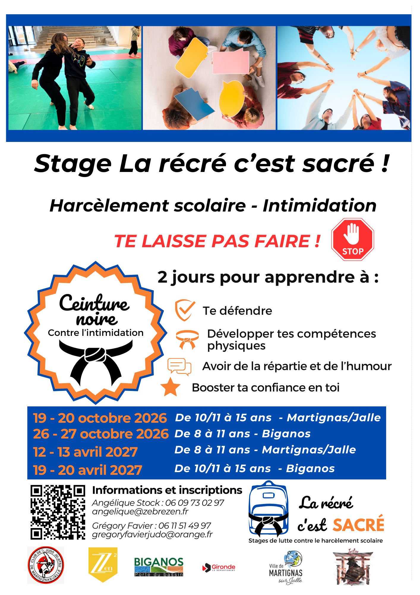 Les stages La récré c'est sacré arrivent 😃🥋🎒