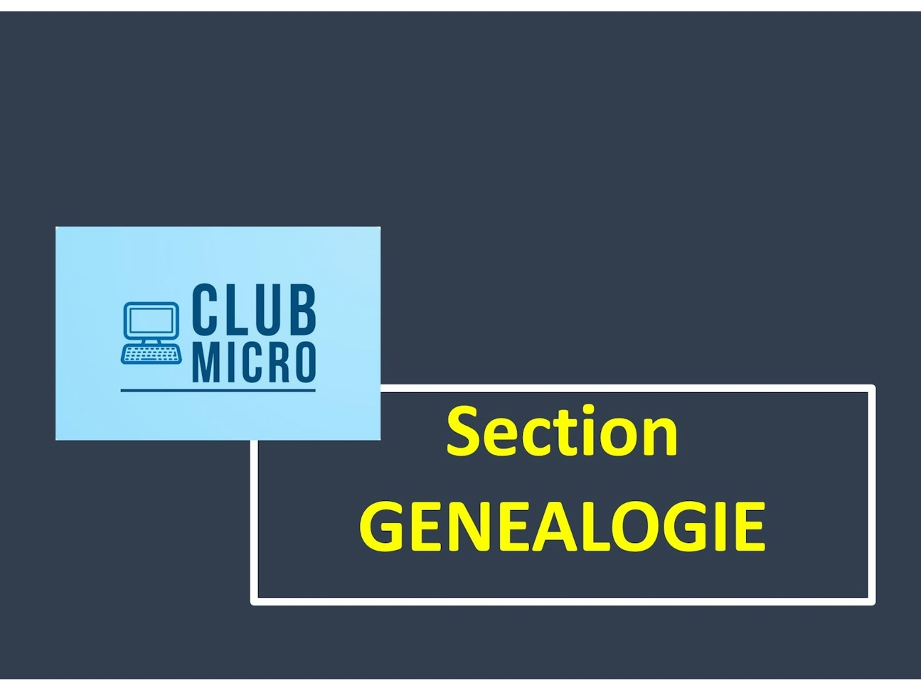Formation Généalogie