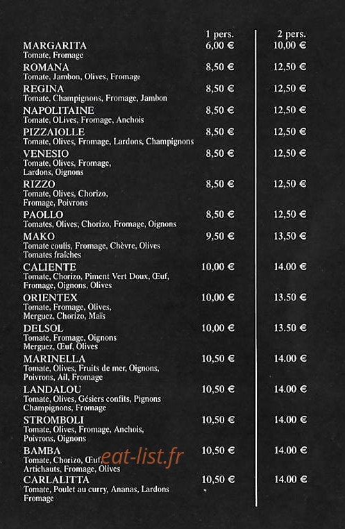 Menu de la semaine