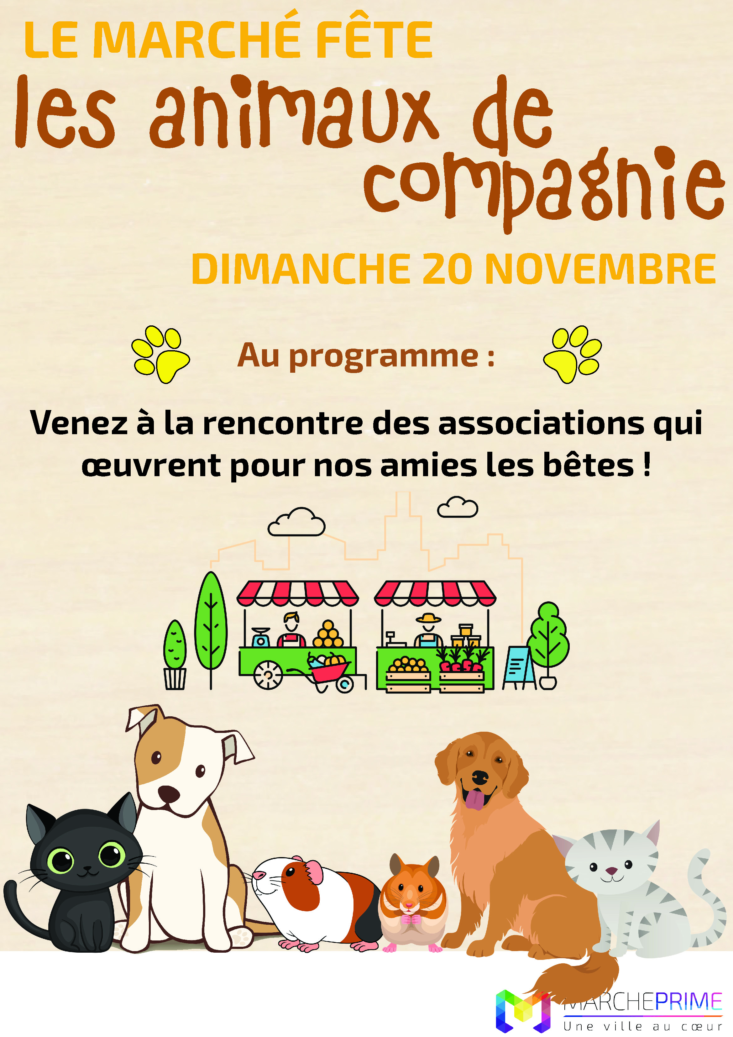 Le marché fête les animaux de compagnie