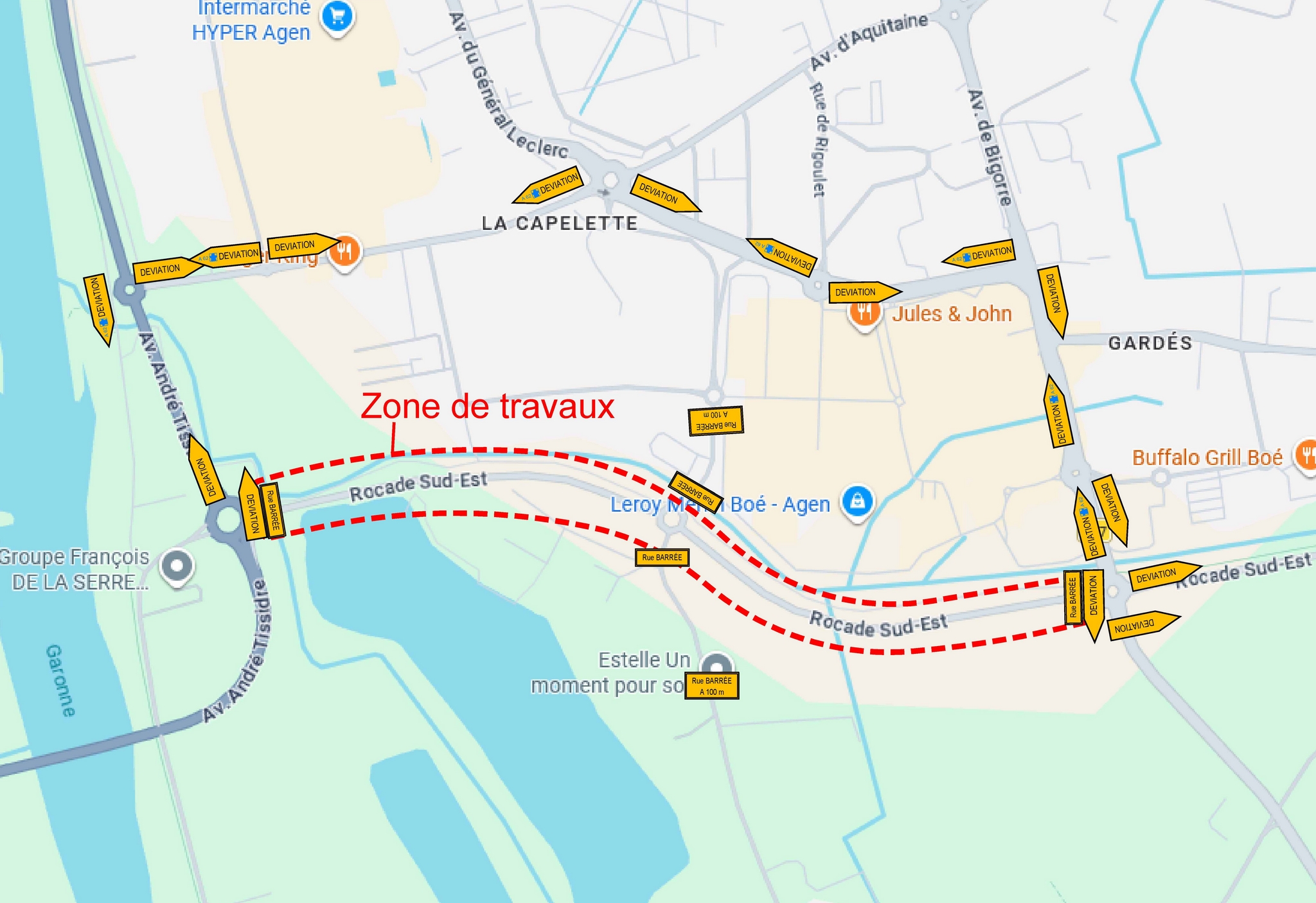 Rocade Sud-Est : travaux de nuit et circulation déviée les 8 et 9 septembre
