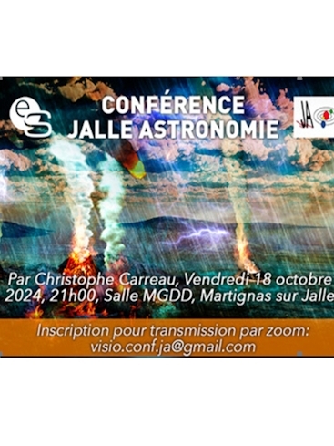 CONFERENCE JALLE ASTRONOMIE "LA VIE SUR TERRE"